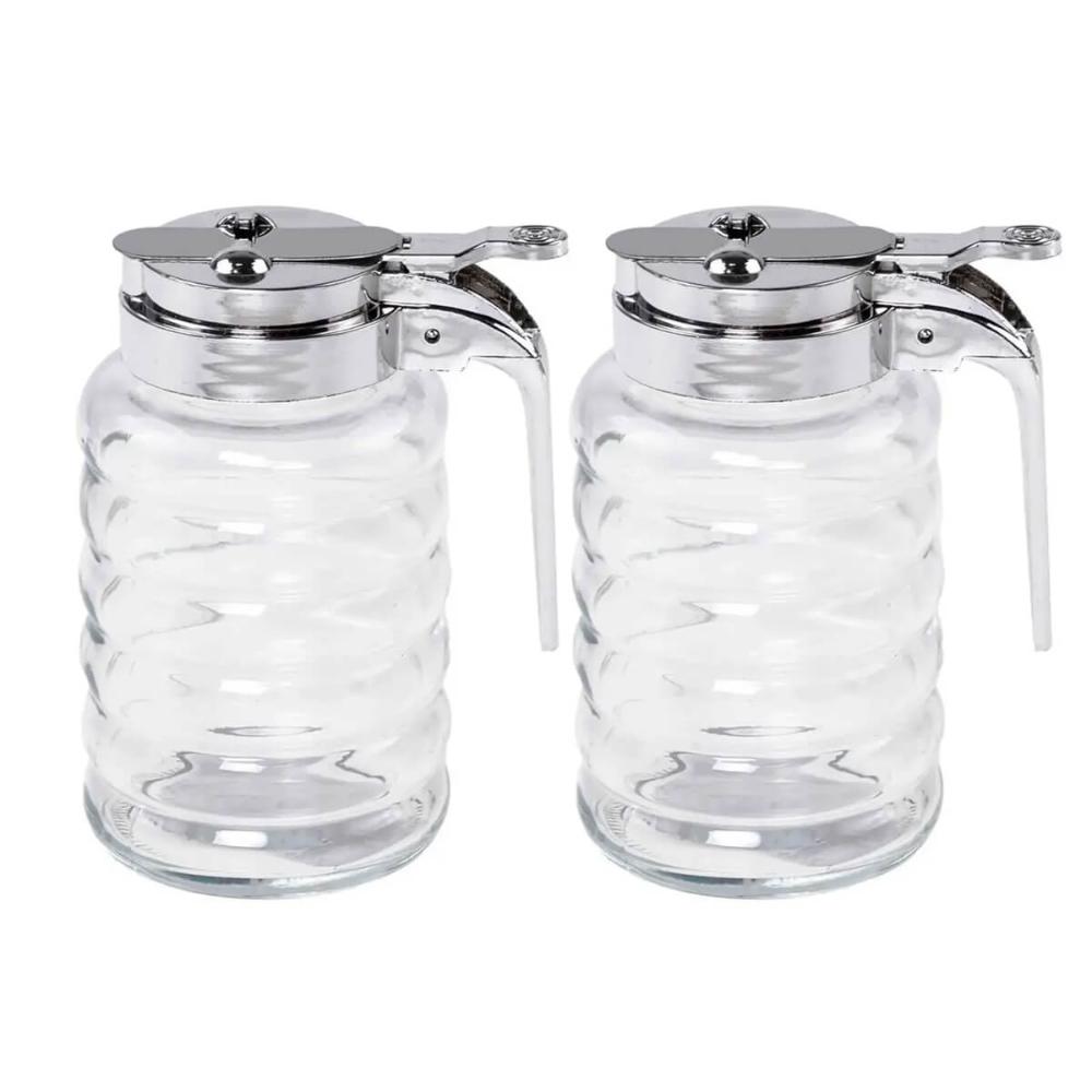 Kit 2 Meleiras de Vidro 150ml com Dosador Potes para Mel Lyo