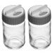 Kit 2 Porta Temperos Vidro e Tampa Rotativa Siena 190ml Cinz