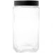 Kit 2 Potes de Vidro 1,7L Gastro Lyor Tampa Metal Preta Porta Mantimentos Alimentos Retangular