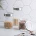 Kit 2 Potes de Vidro com Tampas Inox 870ml e 1,2L Lyor Sydney Biscoitos Cereais