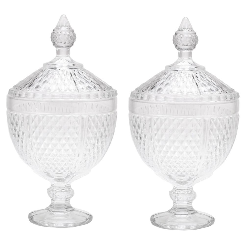 Kit 2 Potiches de Cristal com Pé Bico de Jaca Perseu Lyor Bo
