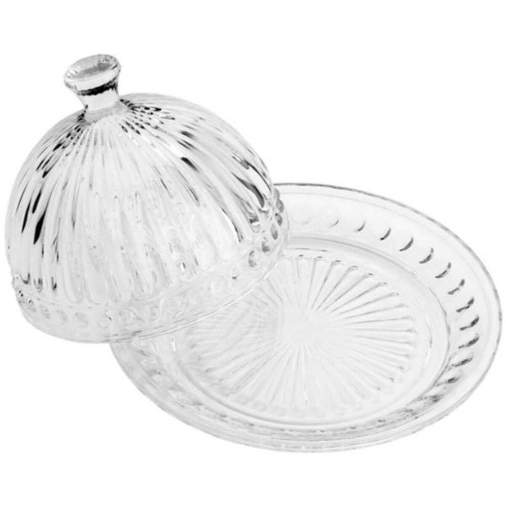 Kit 2 Queijeiras de Cristal de Chumbo Empire Lyor Porta Queijo com Tampa 20cm Redondo