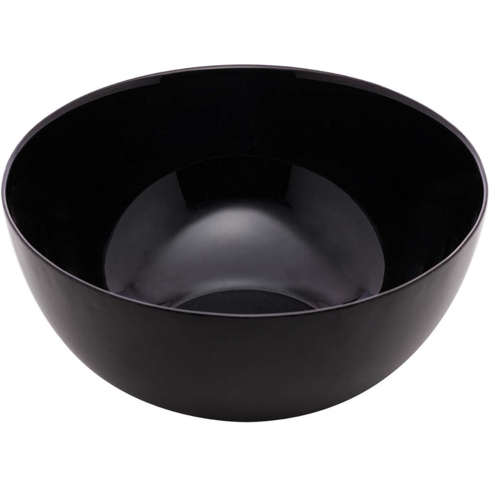 Kit 2 Saladeiras Bowl De Vidro 21cm 1,8l Tigela Cumbuca Lyor Diwali Black Opalino