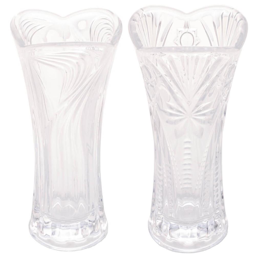 Kit 2 Vasos de Vidro Sortido Lyor 7,5x17cm Jarro de Flor Tul