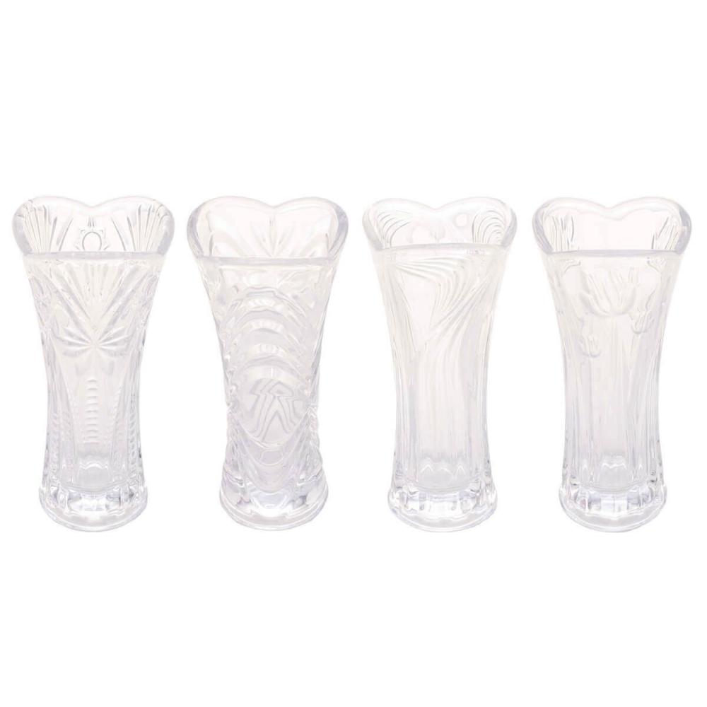 Kit 2 Vasos de Vidro Sortido Lyor 7,5x17cm Jarro de Flor Tul