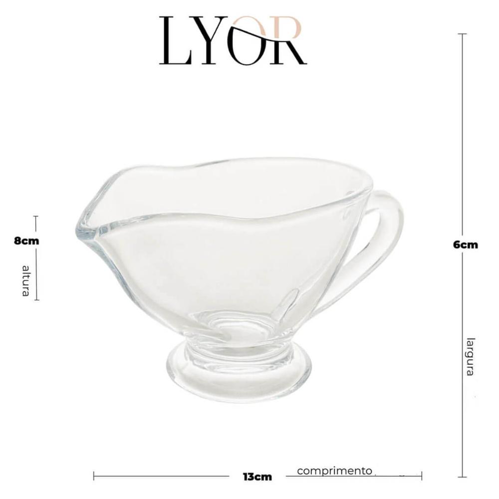 Kit 20 Molheiras 180ml Cristal Lyor Servir Azeite Molho Calda Mesa Posta Cafeteria Confeitaria