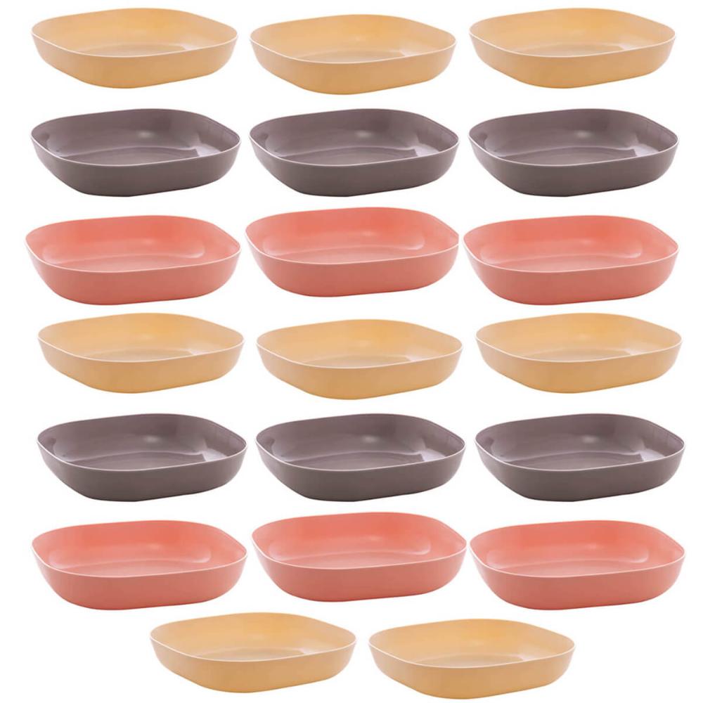 Kit 20 Travessas Lyor para Sobremesa Bowls de Bambu 14,5x3cm