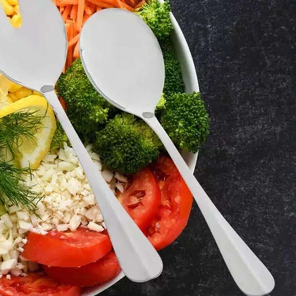 Kit 24 Colheres Inox Servir Restaurante Positano 26cm Lyor Colher Arroz Sobremesas Assados