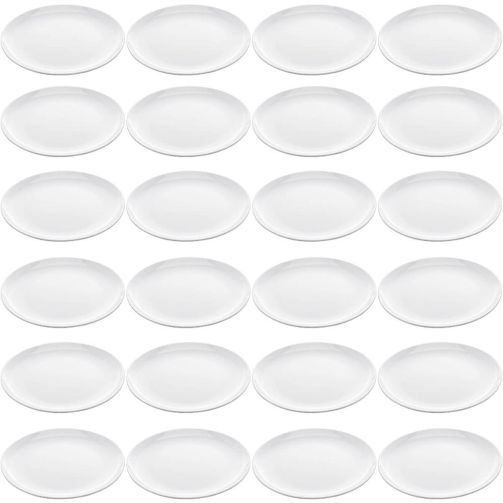 Kit 24 Pratos de Melamina Brancos para Restaurantes Hotéis Bares 25,5cm para Servir Lyor