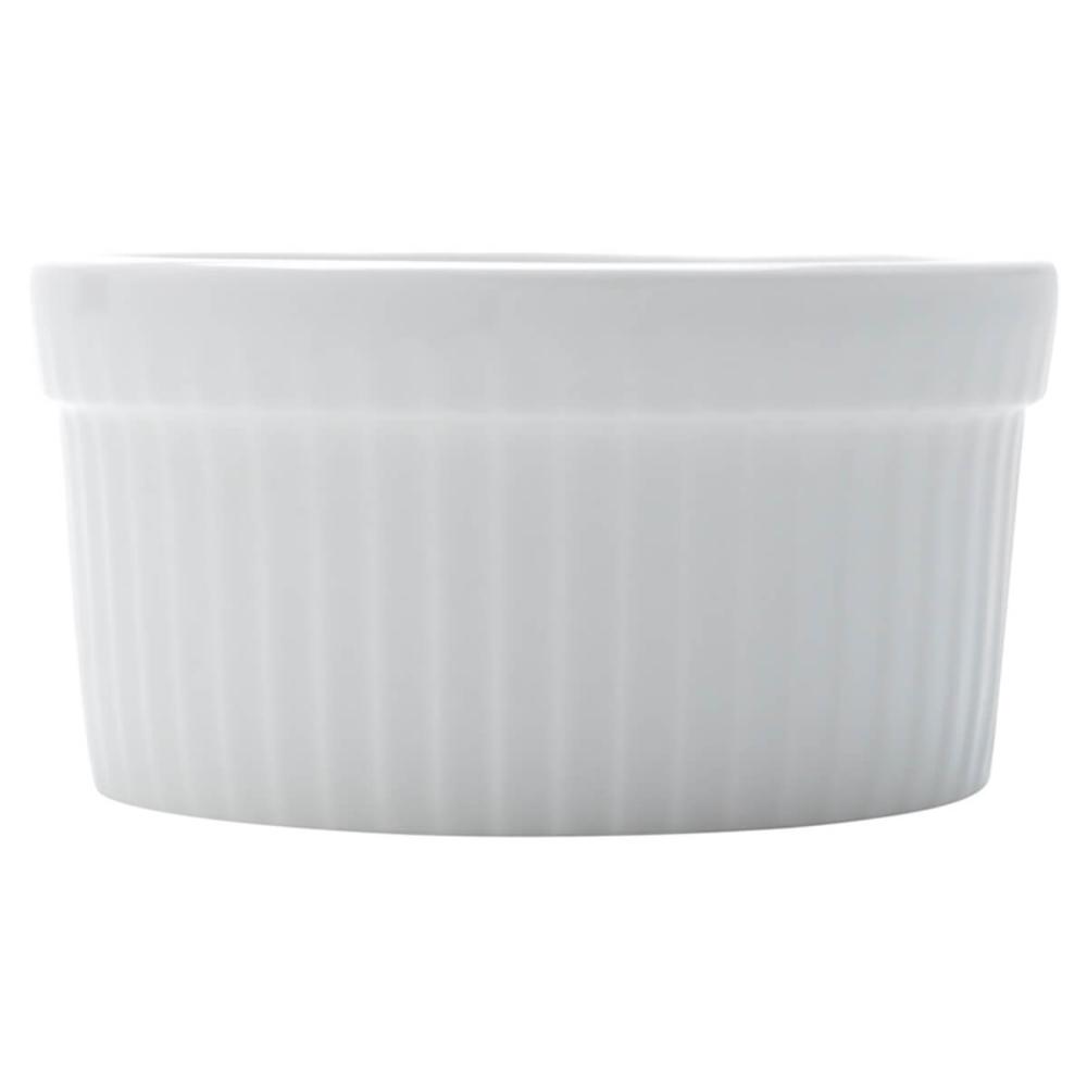 Kit 24 Ramekins Canelado Porcelana Branco 240ml Restaurante Classic Lyor