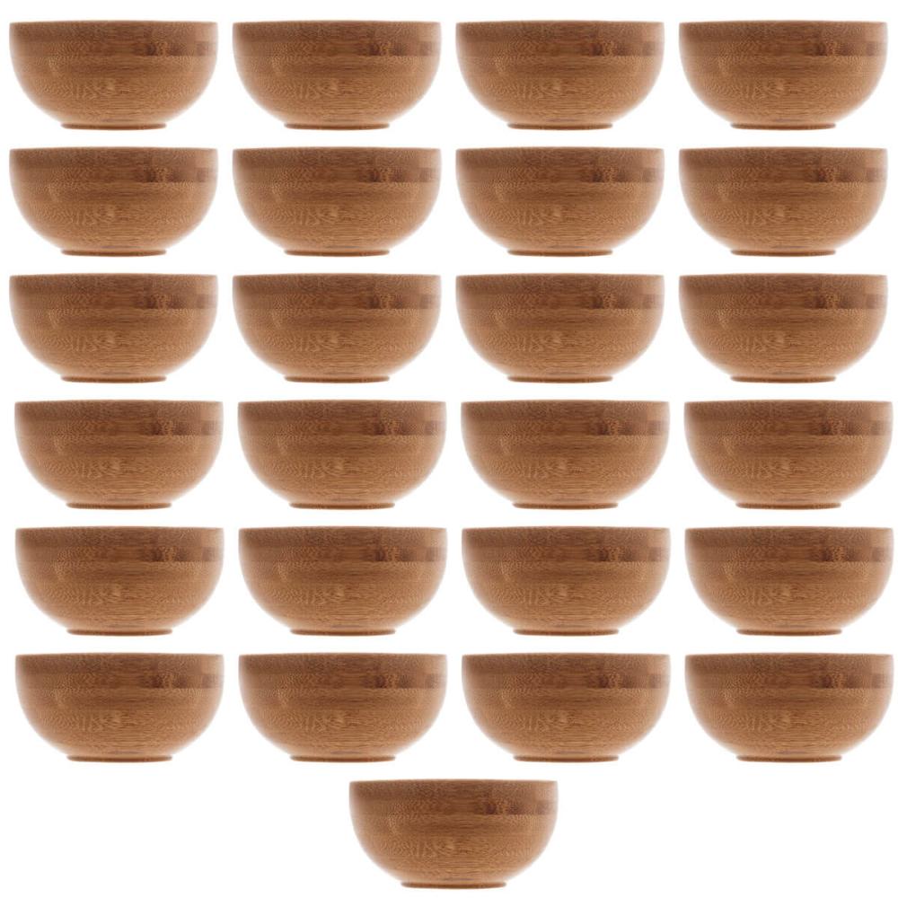 Kit 25 Bowls Molheira Redonda de Bambu 8x4cm Petisqueira Pequena Lyor Potinho