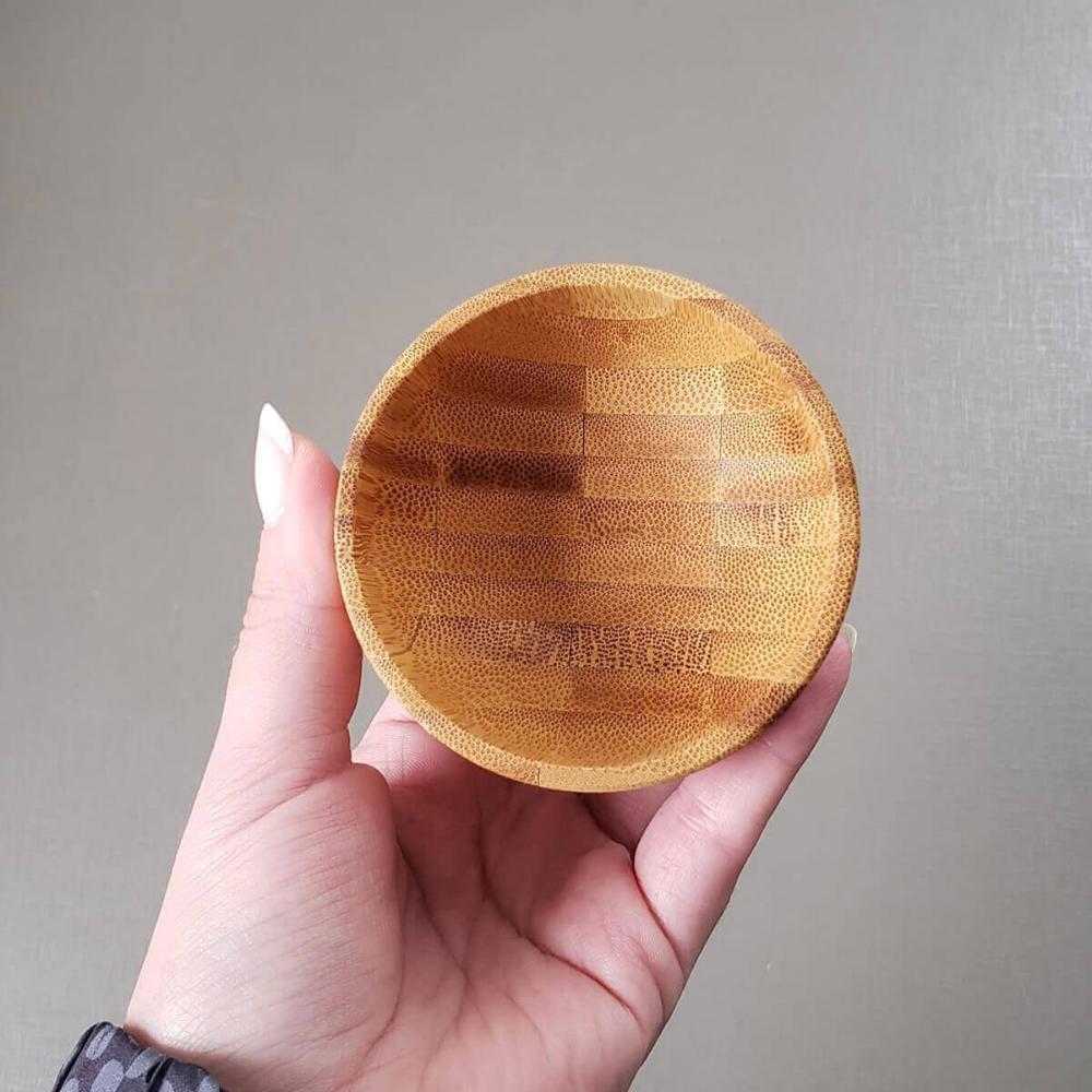 Kit 25 Bowls Molheira Redonda de Bambu 8x4cm Petisqueira Pequena Lyor Potinho