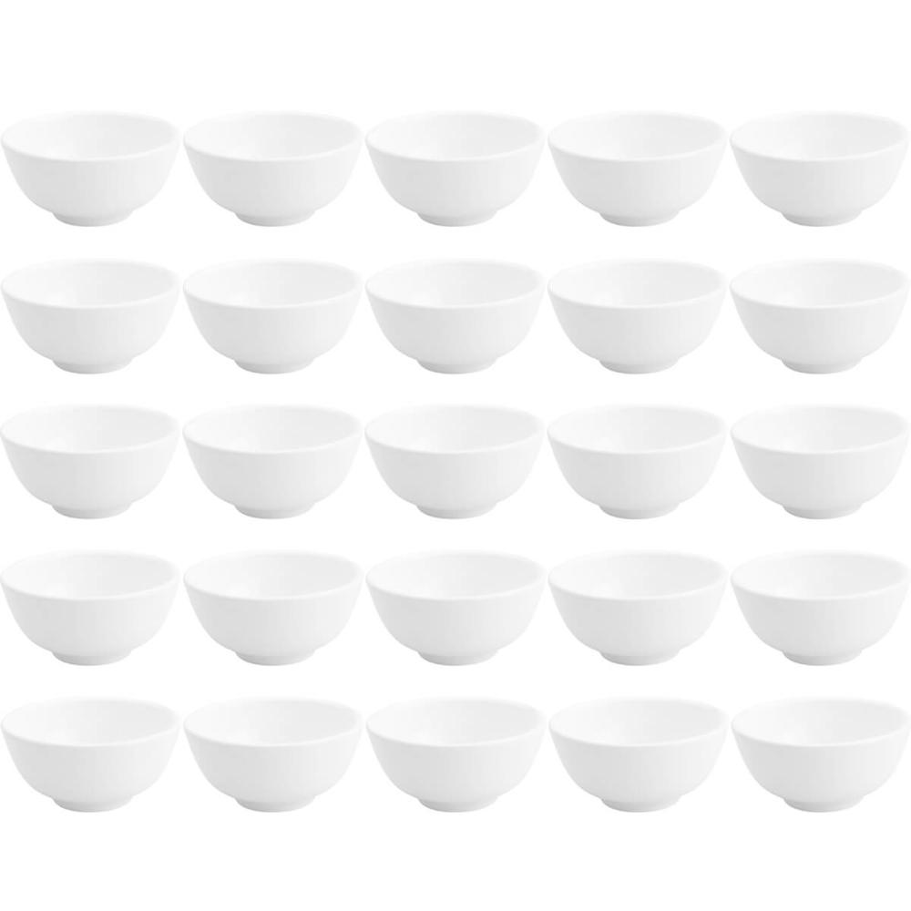 Kit 25 Cumbucas de Porcelana Brancas 200ml para Restaurantes Bares Hotéis Clean Lyor