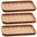Kit 3 Bandejas de Bambu Retangular para Cozinha 20x10cm Petisqueiras Multiuso Hire Lyor