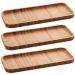 Kit 3 Petisqueiras de Bambu Bandeja Retangular 28x11cm Prato