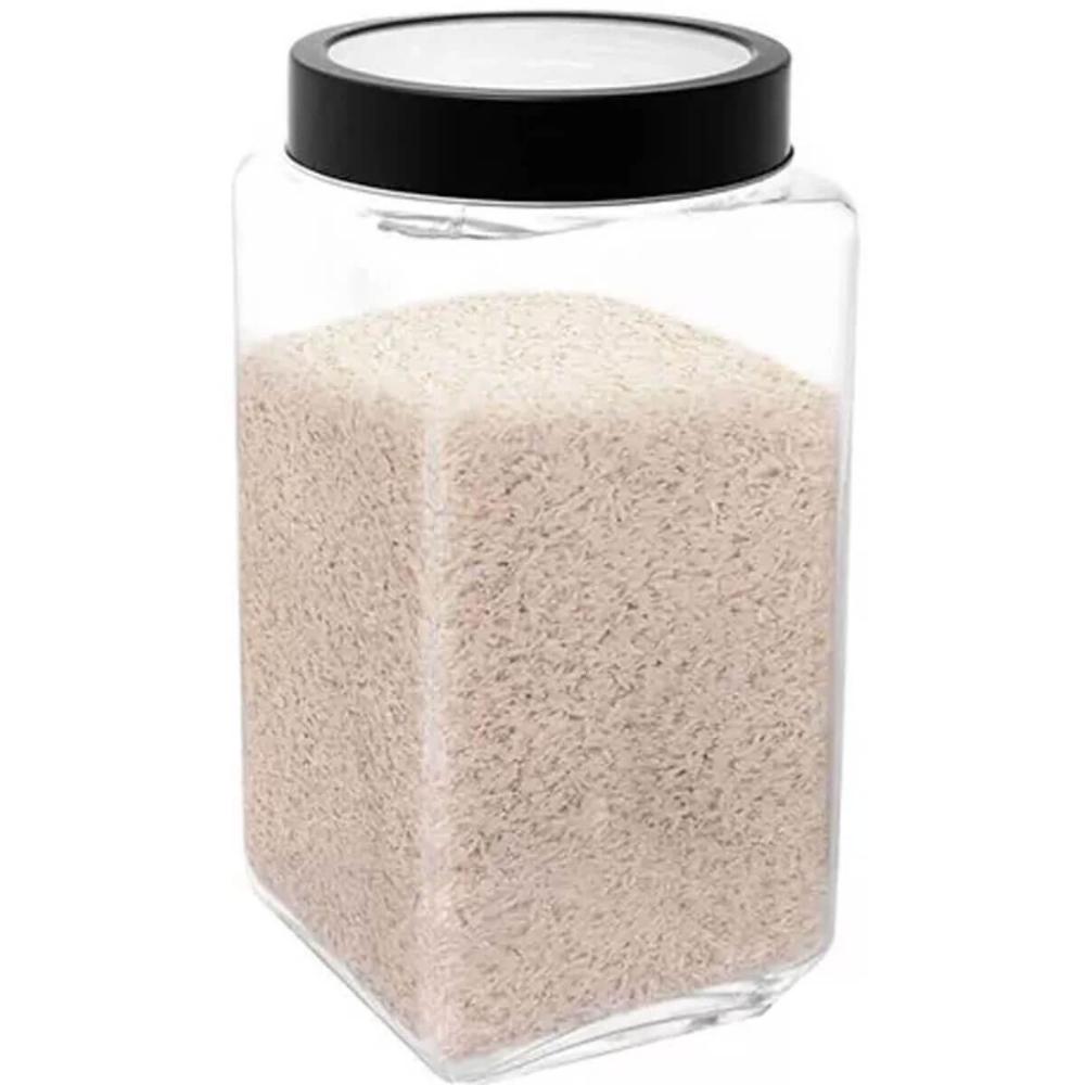 Kit 3 Porta Mantimentos de Vidro 2,2L com Tampa de Metal Pre