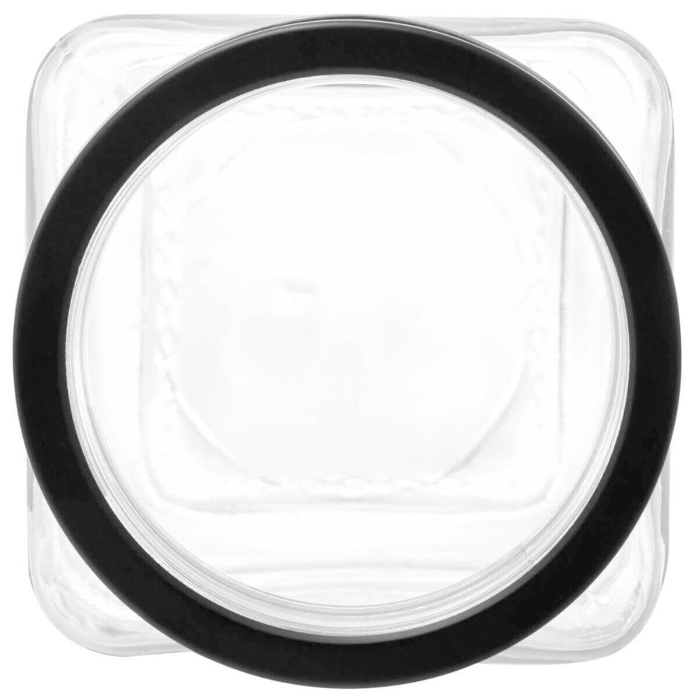 Kit 3 Potes de Vidro 1,2L Gastro Lyor com Tampa de Metal e Acrílico Quadrado para Mantimentos Alimentos