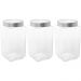Kit 3 Potes de Vidro 1,7L Tampa Metal Lyor Gastro Prata Port
