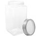 Kit 3 Potes de Vidro 1,7L Tampa Metal Lyor Gastro Prata Port