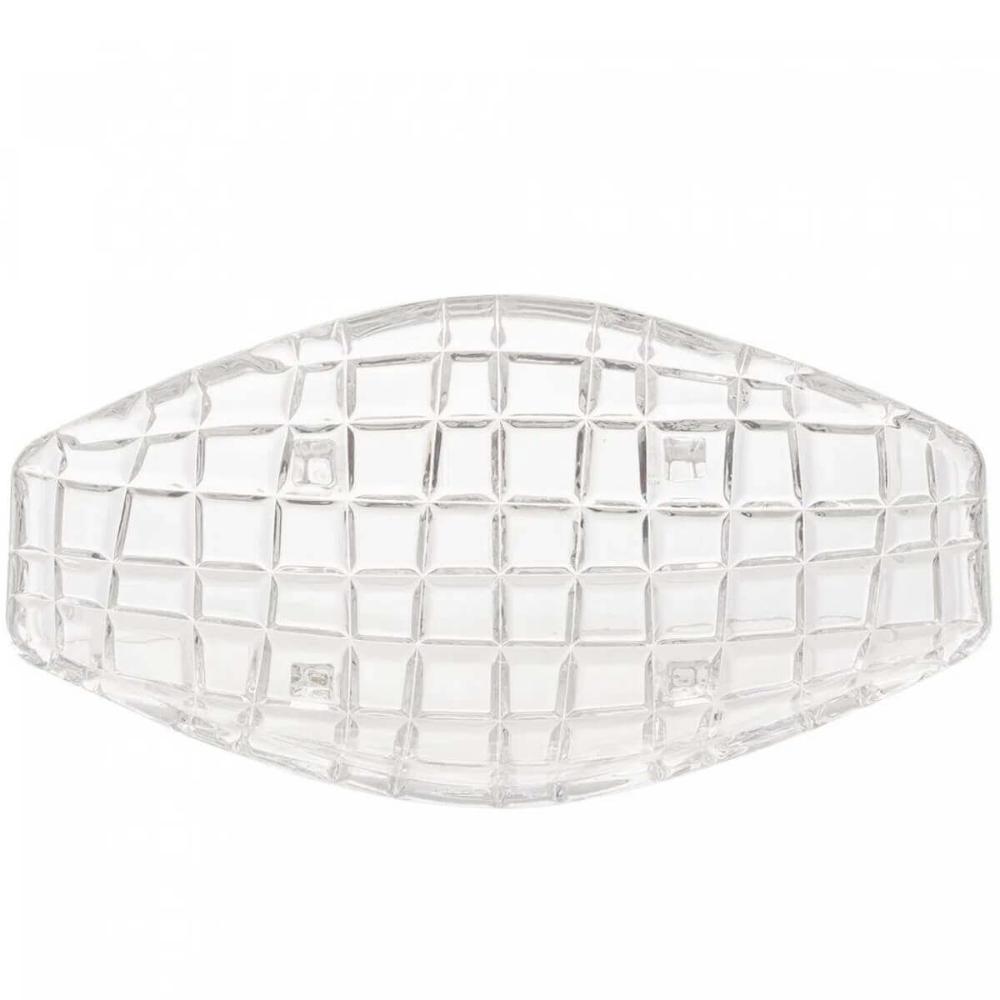 Kit 4 Centro de Mesa Cristal Deli Lyor 26x14x5,5cm Fruteira