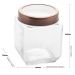 Kit 4 Pote de Vidro 1,2L Quadrado com Tampa Metal Mantimento