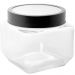 Kit 4 Potes 800ml Gastro Lyor Vidro Tampa Metal Preta Porta Mantimentos Quadrado