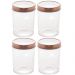Kit 4 Potes de Vidro Lyor 500ml com Tampa de Acrílico Rosé G
