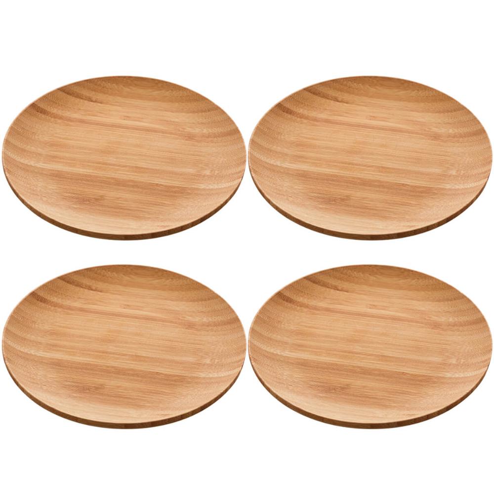 Kit 4 Pratos de Sobremesa Petisqueiras Bambu Verona Lyor 18cm Recipientes Pequenos Rasos