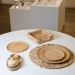 Kit 4 Pratos de Sobremesa Petisqueiras Bambu Verona Lyor 18cm Recipientes Pequenos Rasos