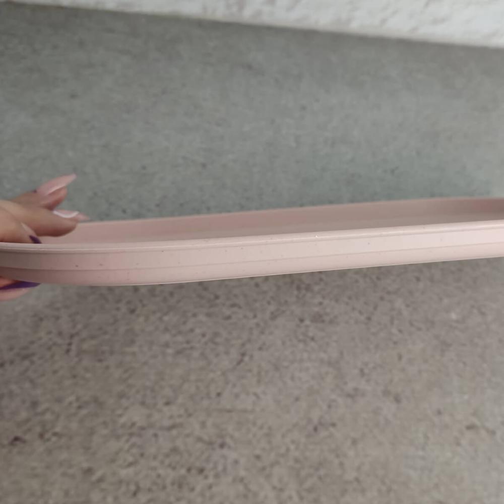 Kit 4 Travessas Oval Bambu Plástico 30x17cm Prato Bandeja Servir Petisco Lines Lyor