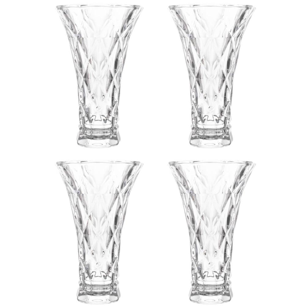 Kit 4 Vasos de Vidro Decorativo Lyor Diamond Transparente 13
