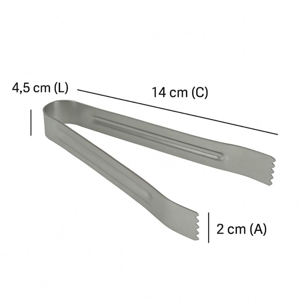 Kit 5 Pegadores Inox 14cm Mini para Buffets Bar Bebidas Lyor Servir Frutas Frios Aperitivos