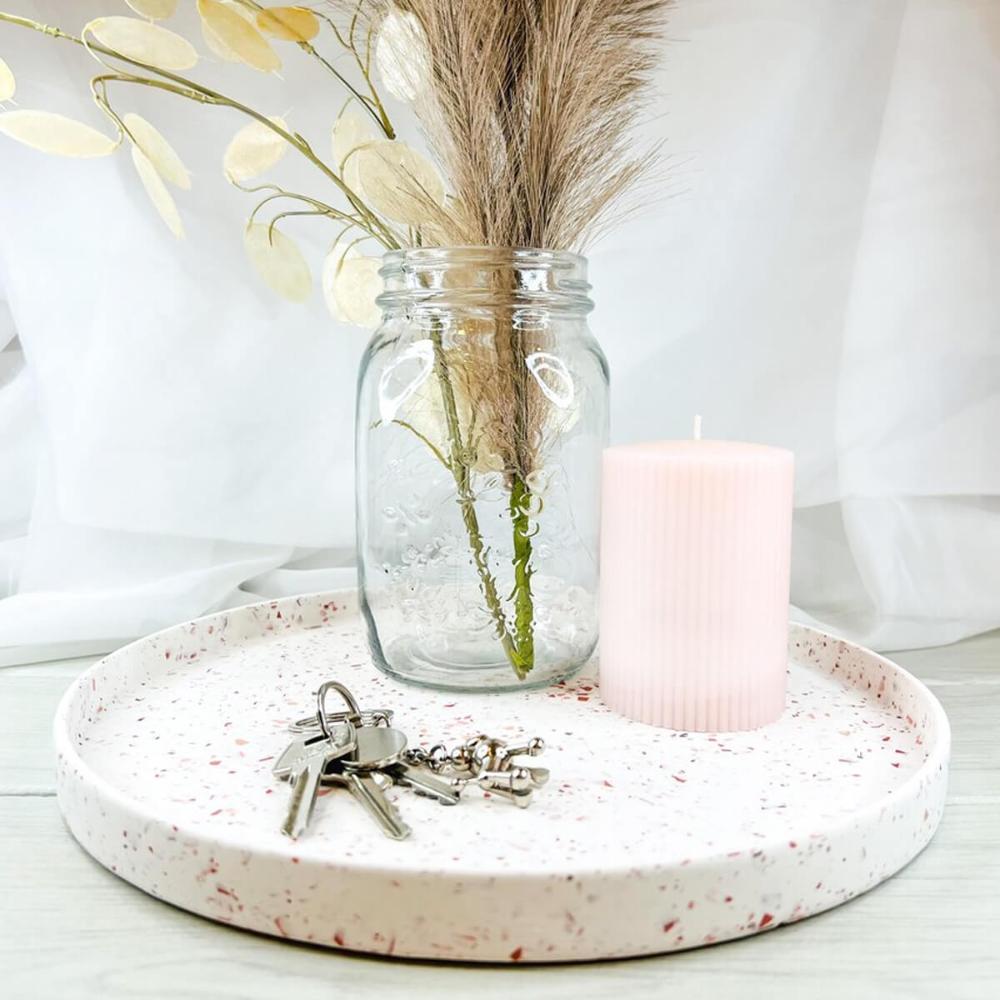 Kit 6 Bandejas 30cm Mármore Terrazzo Redondas Lyor Decorar Servir Restaurante