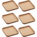 Kit 6 Bandejas de Bambu Squaze Lyor 17x17cm Pratos Quadrados