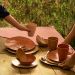 Kit 6 Bowls Bambu 13x4cm Tigela Orgânica Lyor Sortido Cumbucas Sobremesa Petiscos Frutas