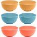 Kit 6 Bowls Bambu Plástico Stripes Lyor 500ml Coloridos 15x7