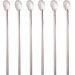 Kit 6 Colheres Bailarinas para Drinks Sucos 30cm Aço Inox Longas Lyor Barman Bartender