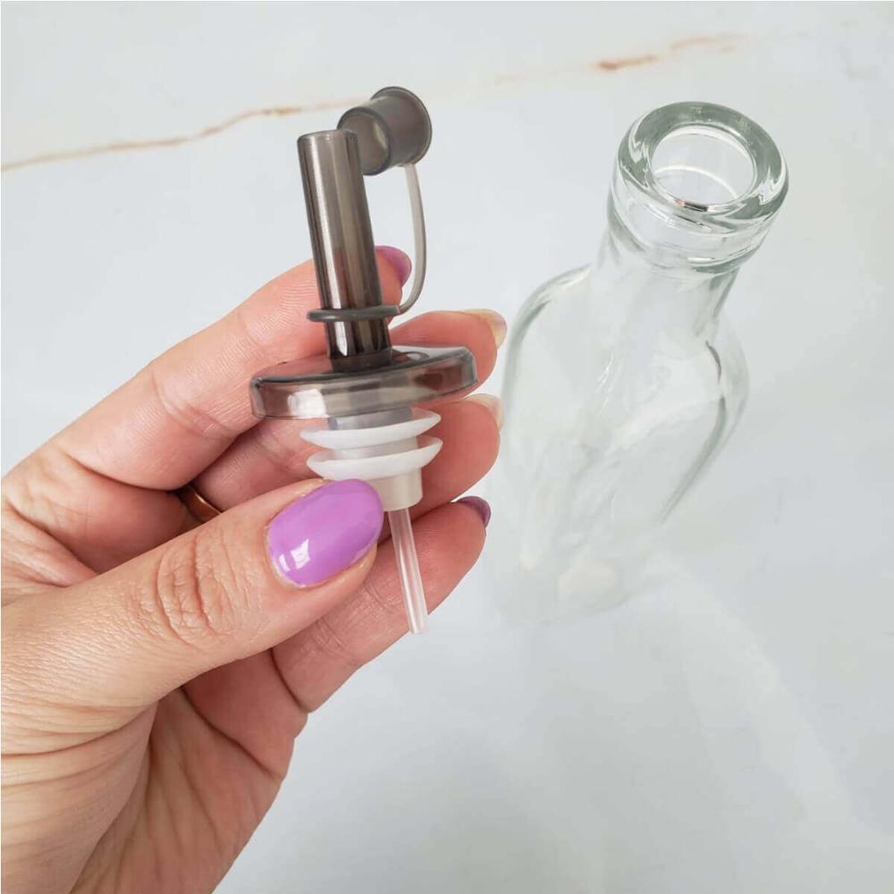 Kit 6 Garrafas de Vidro para Azeite ou Vinagre 270ml com Bico Dosador e Tampa Lyor