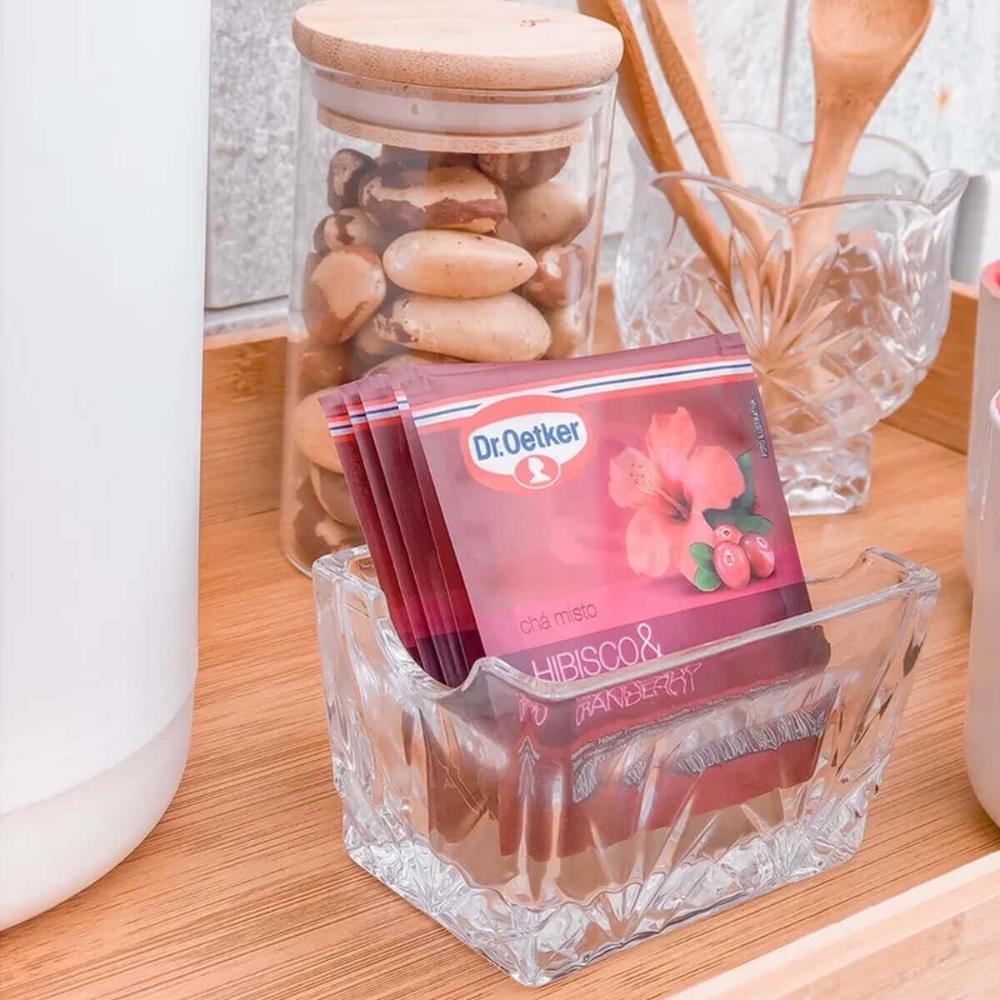 Kit 6 Porta Sachês de Vidro Dublin Chá Açúcar Café Maionese Ketchup Lyor 8x5,5cm