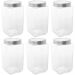 Kit 6 Potes de Vidro 1,7L Tampa Metal Lyor Gastro Prata Port