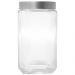 Kit 6 Potes de Vidro 1,7L Tampa Metal Lyor Gastro Prata Port
