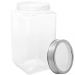 Kit 6 Potes de Vidro 1,7L Tampa Metal Lyor Gastro Prata Port