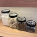 Kit 6 Potes de Vidro Tampa Metal Preta 800ml Gastro Lyor Porta Mantimentos Alimentos
