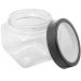 Kit 6 Potes de Vidro Tampa Metal Preta 800ml Gastro Lyor Porta Mantimentos Alimentos