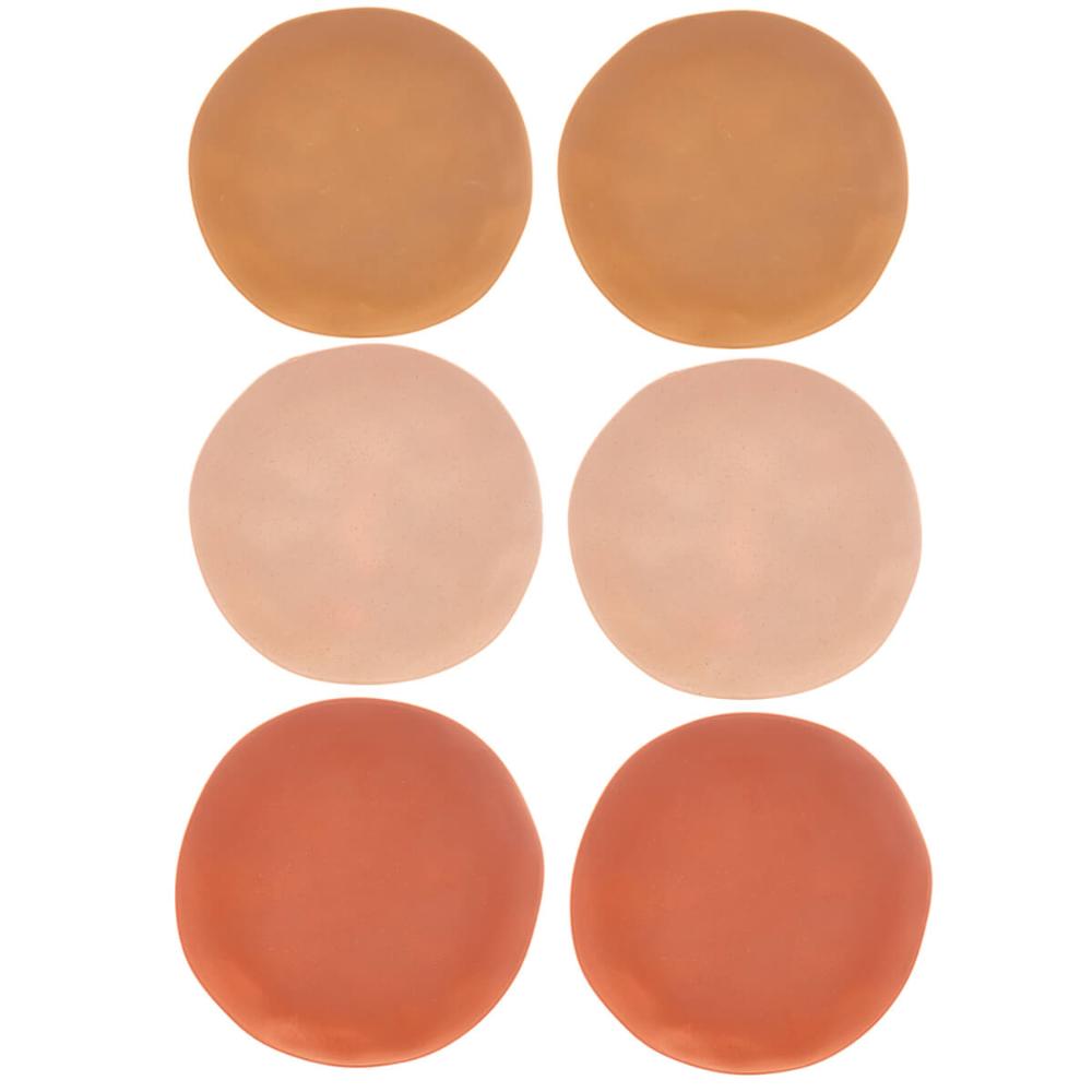 Kit 6 Pratos Rasos Orgânicos 26cm Lyor Colorido Mesa Posta S