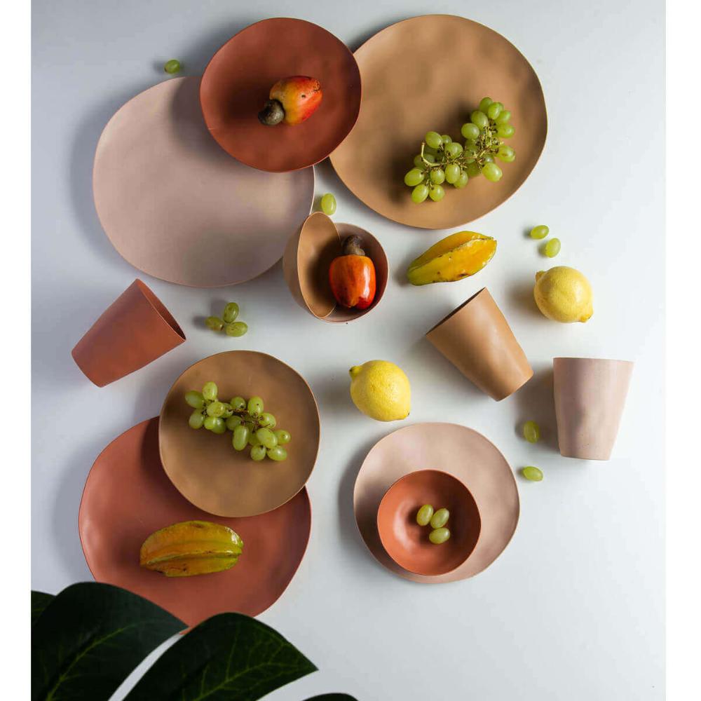 Kit 6 Pratos Rasos Orgânicos 26cm Lyor Colorido Mesa Posta S