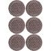 Kit 6 Pratos de Sobremesa Porcelana 19,5cm Egypt Lyor Decorado Preto e Branco