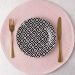 Kit 6 Pratos de Sobremesa Porcelana 19,5cm Egypt Lyor Decorado Preto e Branco