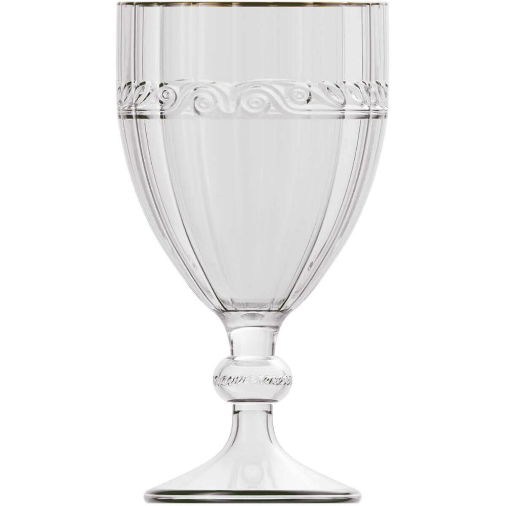 Kit 6 Taças Cristal 330ml Fio de Ouro Imperial Lyor Avulsa Servir Sucos Água Drinks Mesa Posta