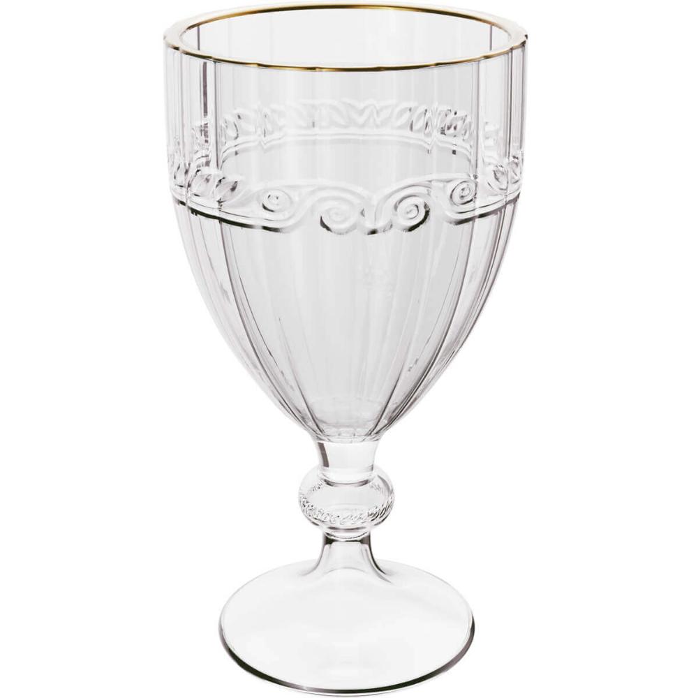 Kit 6 Taças Cristal 330ml Fio de Ouro Imperial Lyor Avulsa Servir Sucos Água Drinks Mesa Posta